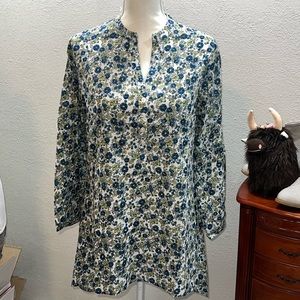 NWT Chaudry/Raga 100% cotton tunic/mini dress floral BoHo